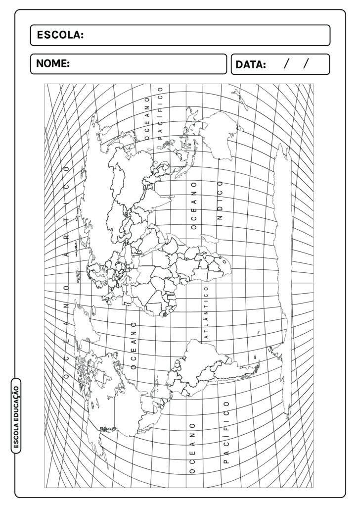 10 Imagens de mapa-múndi para colorir - Atividades para colorir