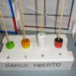 Modelo de ábaco aberto com material reciclável