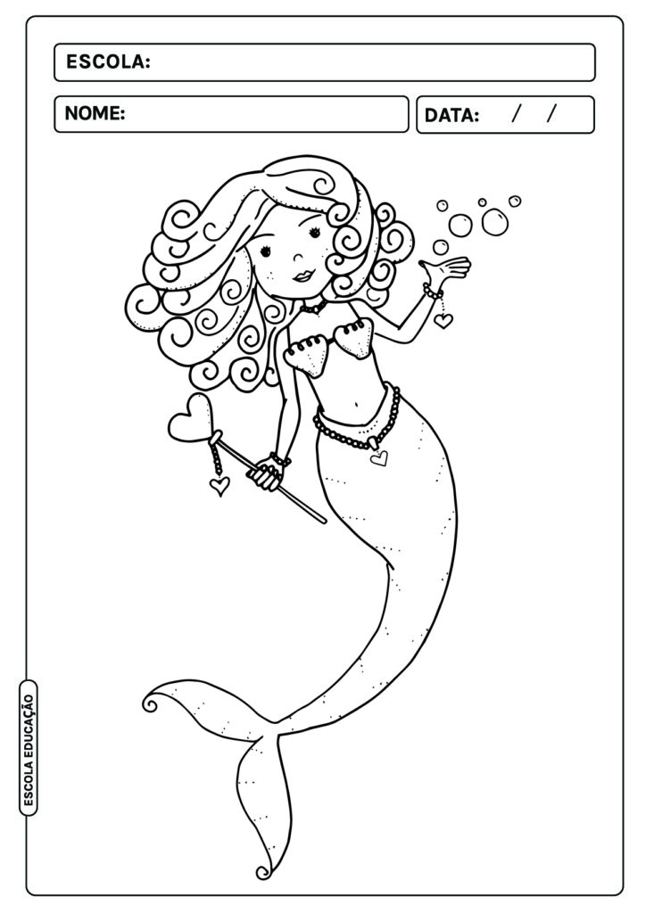 Iara para colorir