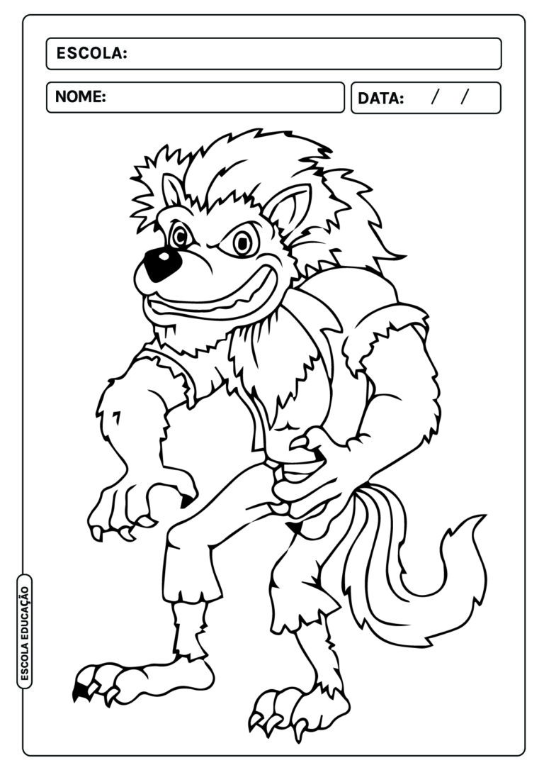 10 Desenhos do Lobisomem para imprimir e colorir - Folclore brasileiro
