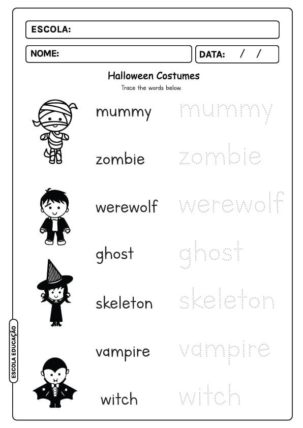 23+ atividades de Halloween divertidas para ensinar inglês