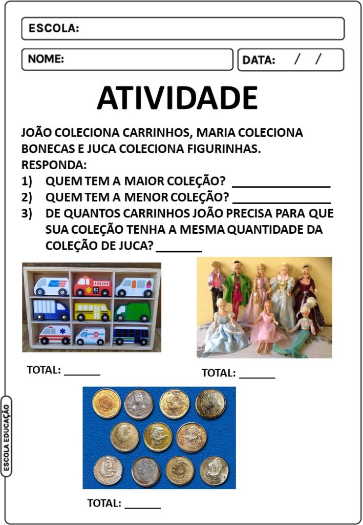 Atividade comparando quantidades