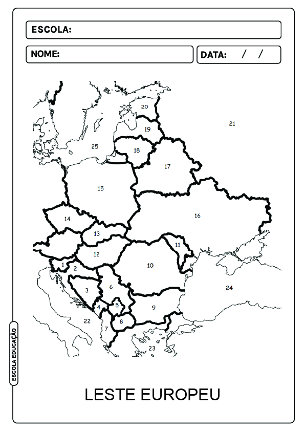 Mapa leste europeu
