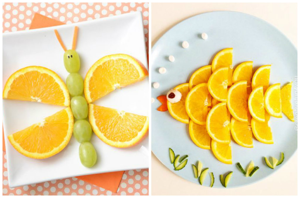 Animais feitos com frutas