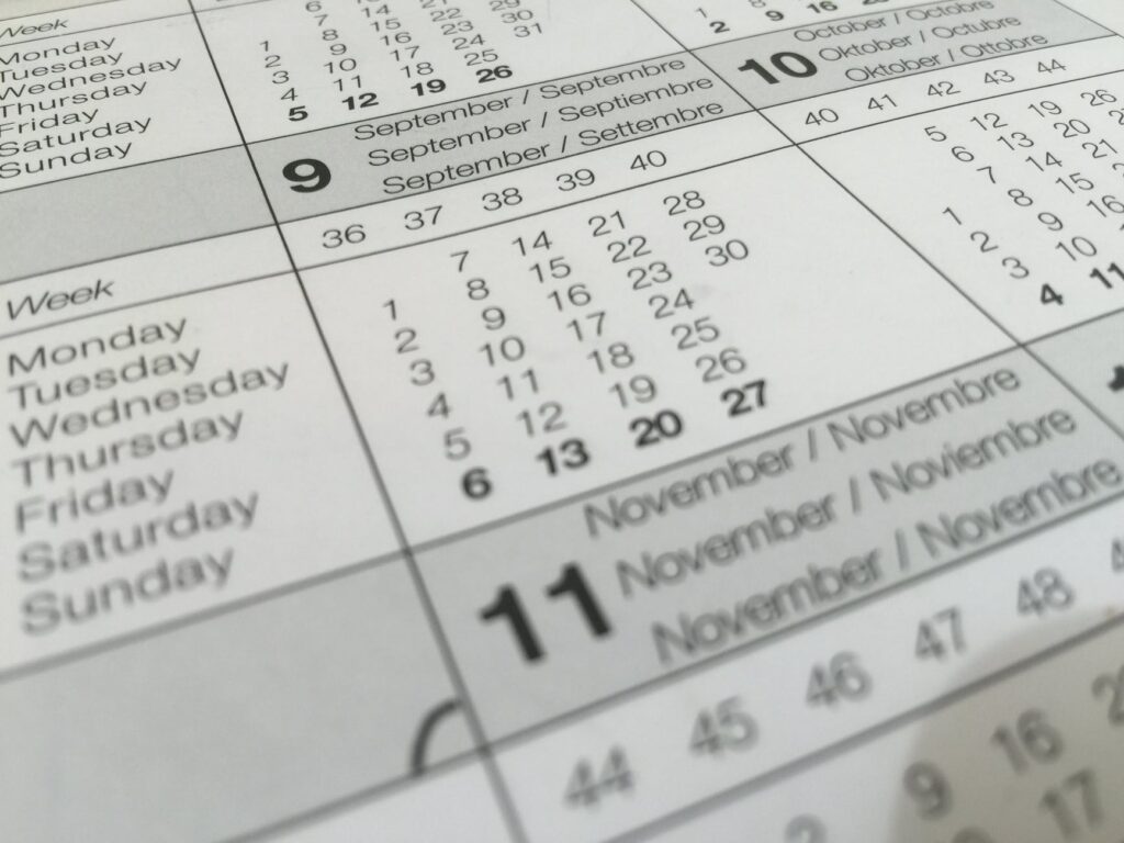 Confira o calendário.