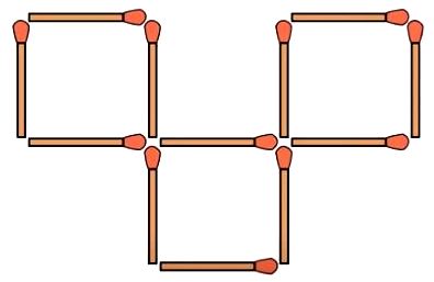 Desafio 2: retirar apenas 3 palitos e obter 3 quadrados