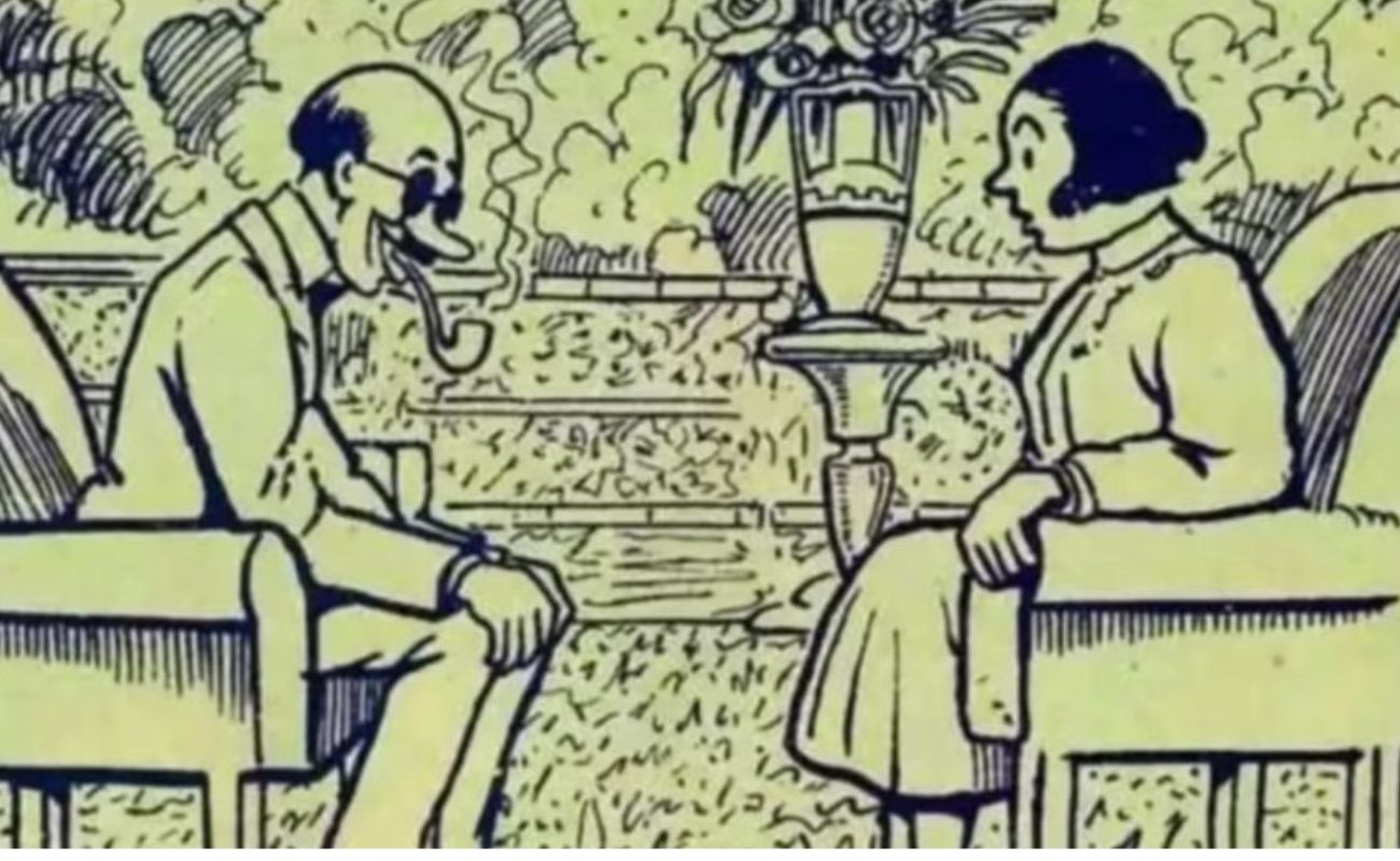 Parece um simples casal, mas há 2 rostos escondidos na imagem