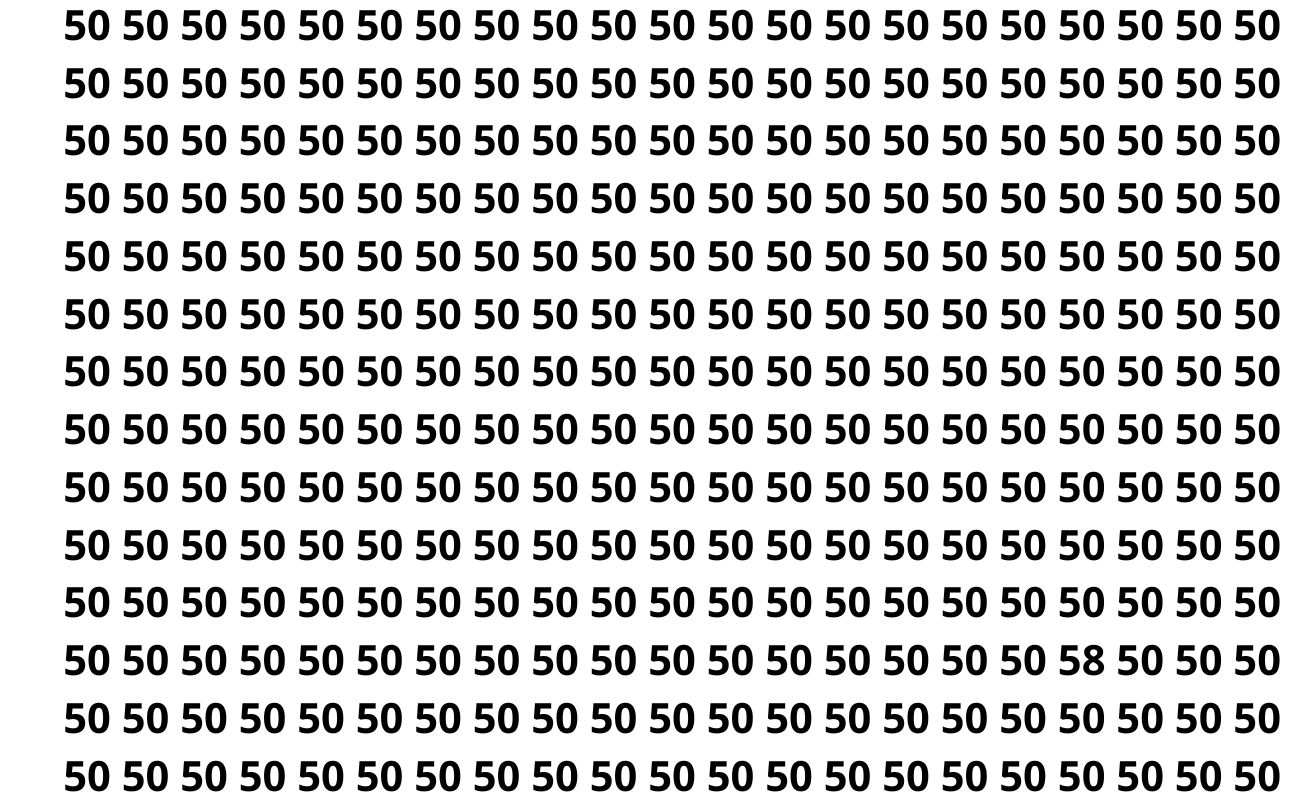 Teste a sua percepção: encontre os números 58 em apenas 15 segundos