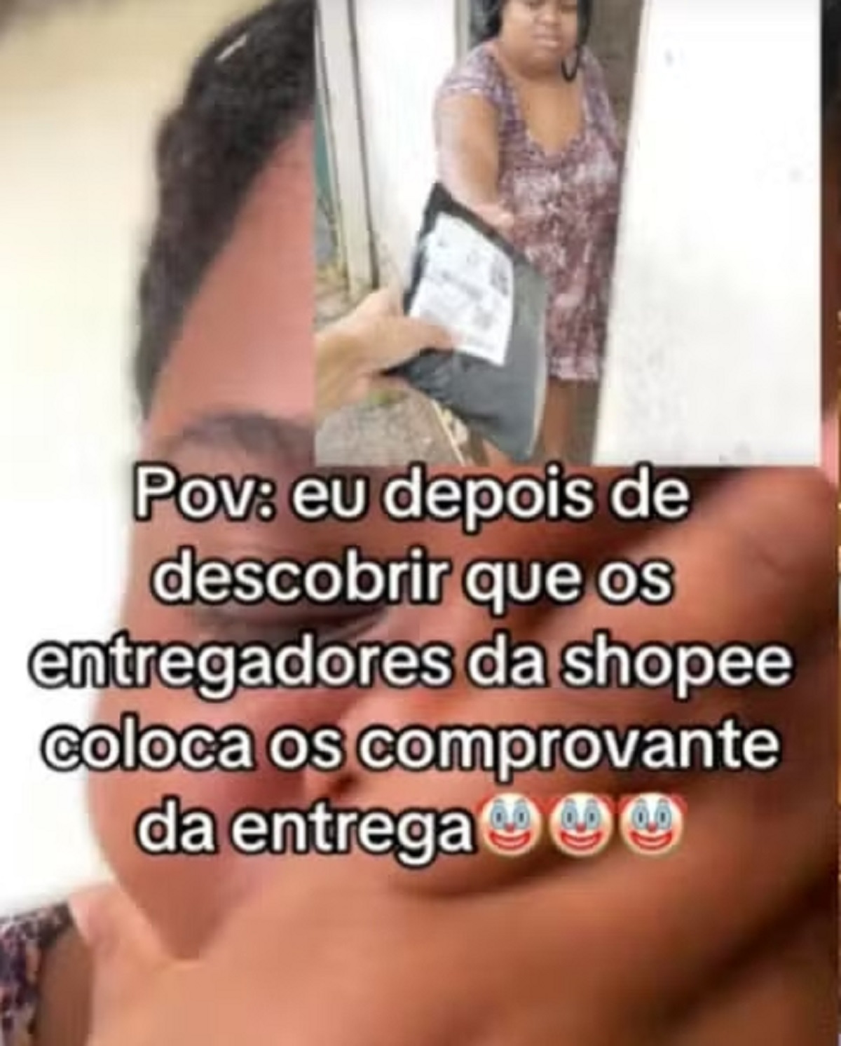 ‘Nunca mais vou no portão sem me arrumar’: consumidora se surpreende ao encontrar sua foto em pedido da Shopee